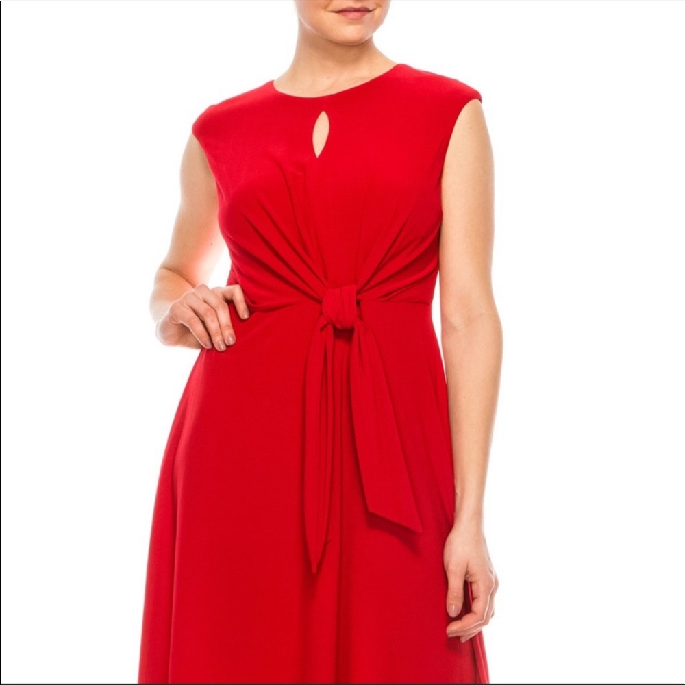 NWT London Times | Red Keyhole Fit & Flare Waist Tie Dress